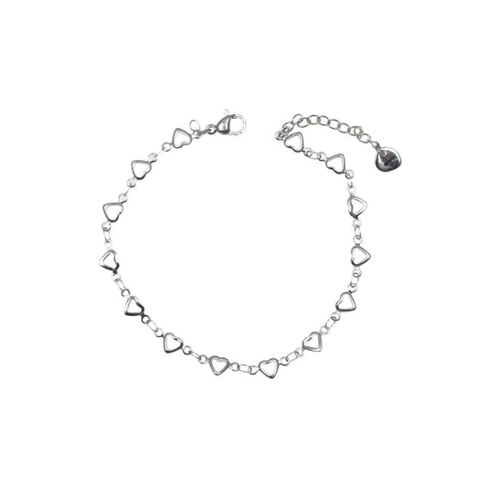 Bracelet Waterproof Multi Hollow Heart Chain Silver