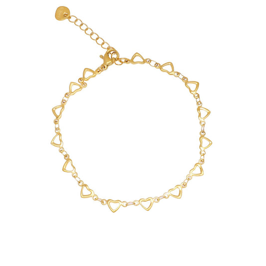 Bracelet Waterproof Multi Hollow Heart Chain Gold