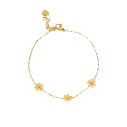 Bracelet Waterproof Dainty Multi Daisy Gold
