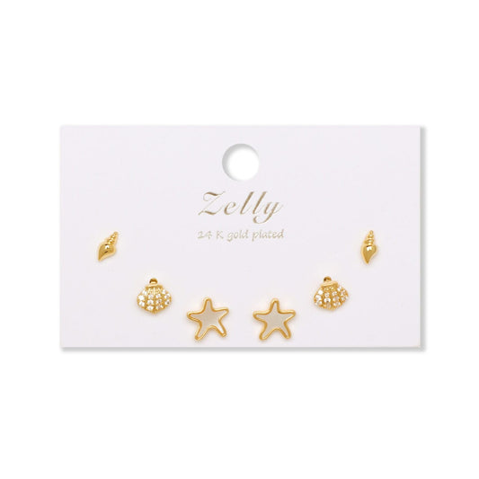Earring Constellation Collection Seaside Set Of 3 Gold