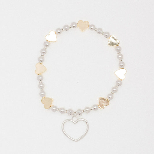 Bracelet Constellation Collection Charlotte Open Heart Silver & Gold