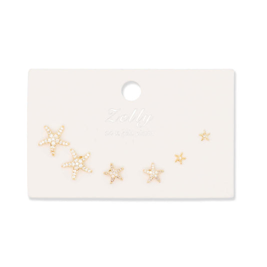 Earring Multipack Starfish Gold