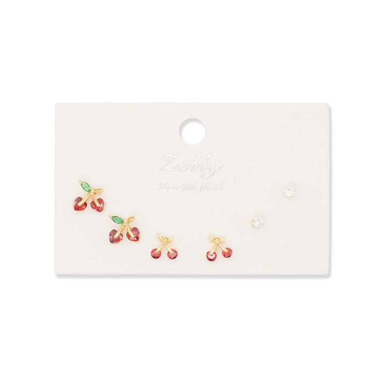 Earring Multipack Cherry Gold
