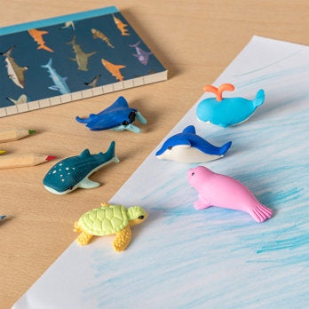 Ocean animal erasers (set of 6)