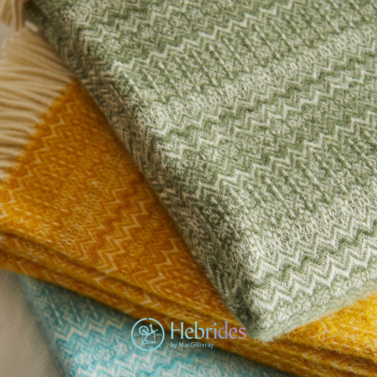 100% wool throws & blankets -  Fairisle sage