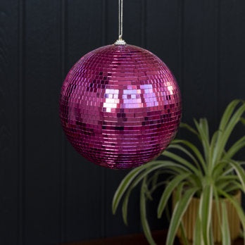 Hanging disco ball (15cm) - Pink