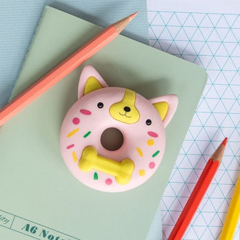 Adorable animal doughnut eraser - Dog