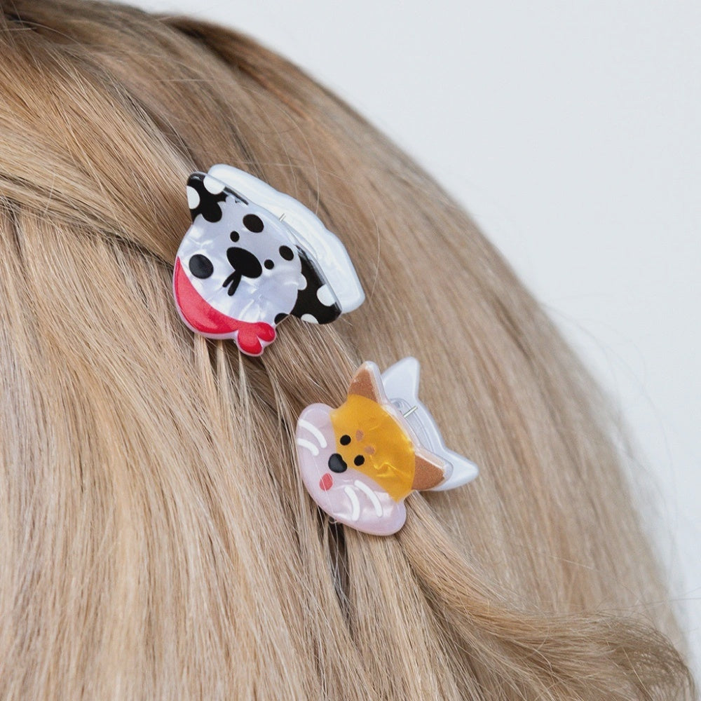 Mini hair claw clips (set of 2) - Cat and dog