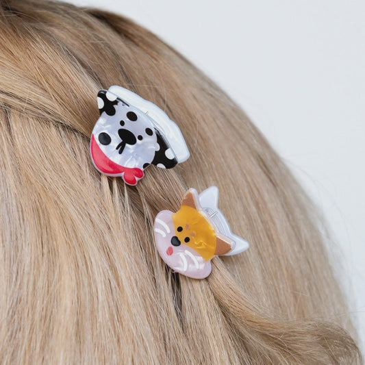 Mini hair claw clips (set of 2) - Cat and dog