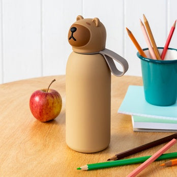 Children's water bottle (stainless steel, 350ml) - Capybara