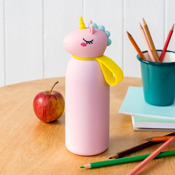 Children's water bottle (stainless steel, 350ml) - Unicorn