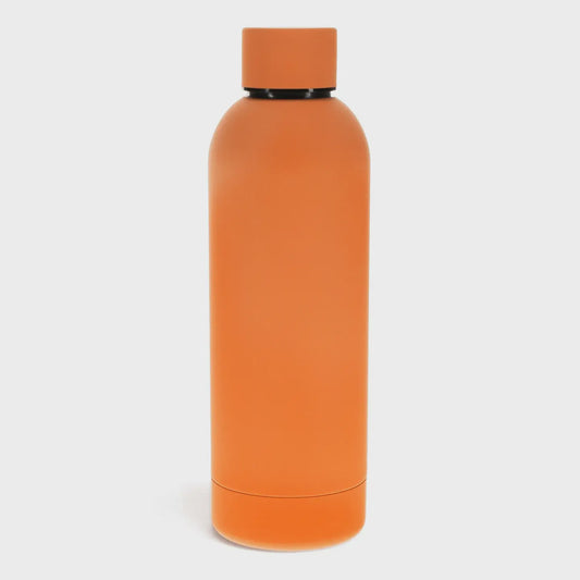 Rubber coated steel bottle 500ml - Orange