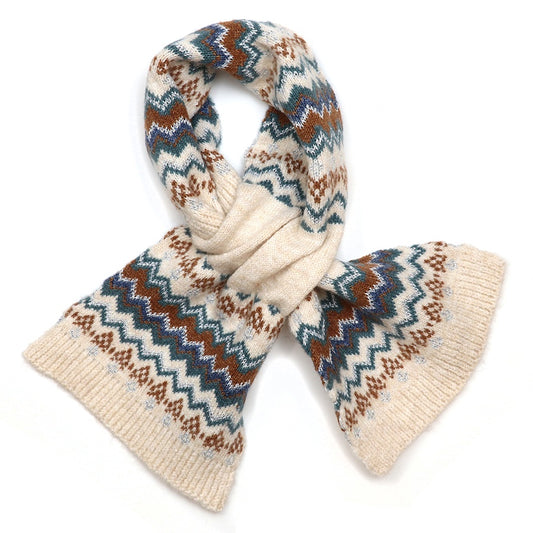 Sofia cream mix zig-zag pull through scarf