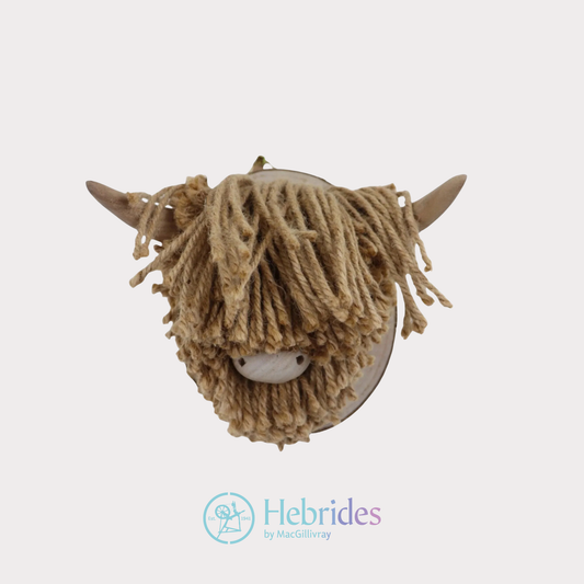 Highland cow mini plaque - Natural