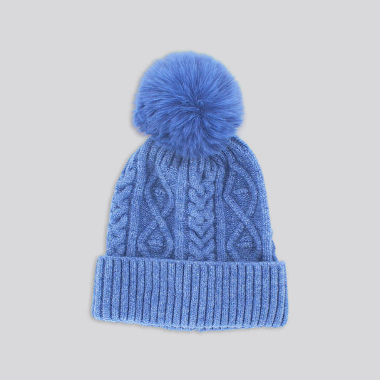 Ester Pom Pom Hat - Blue
