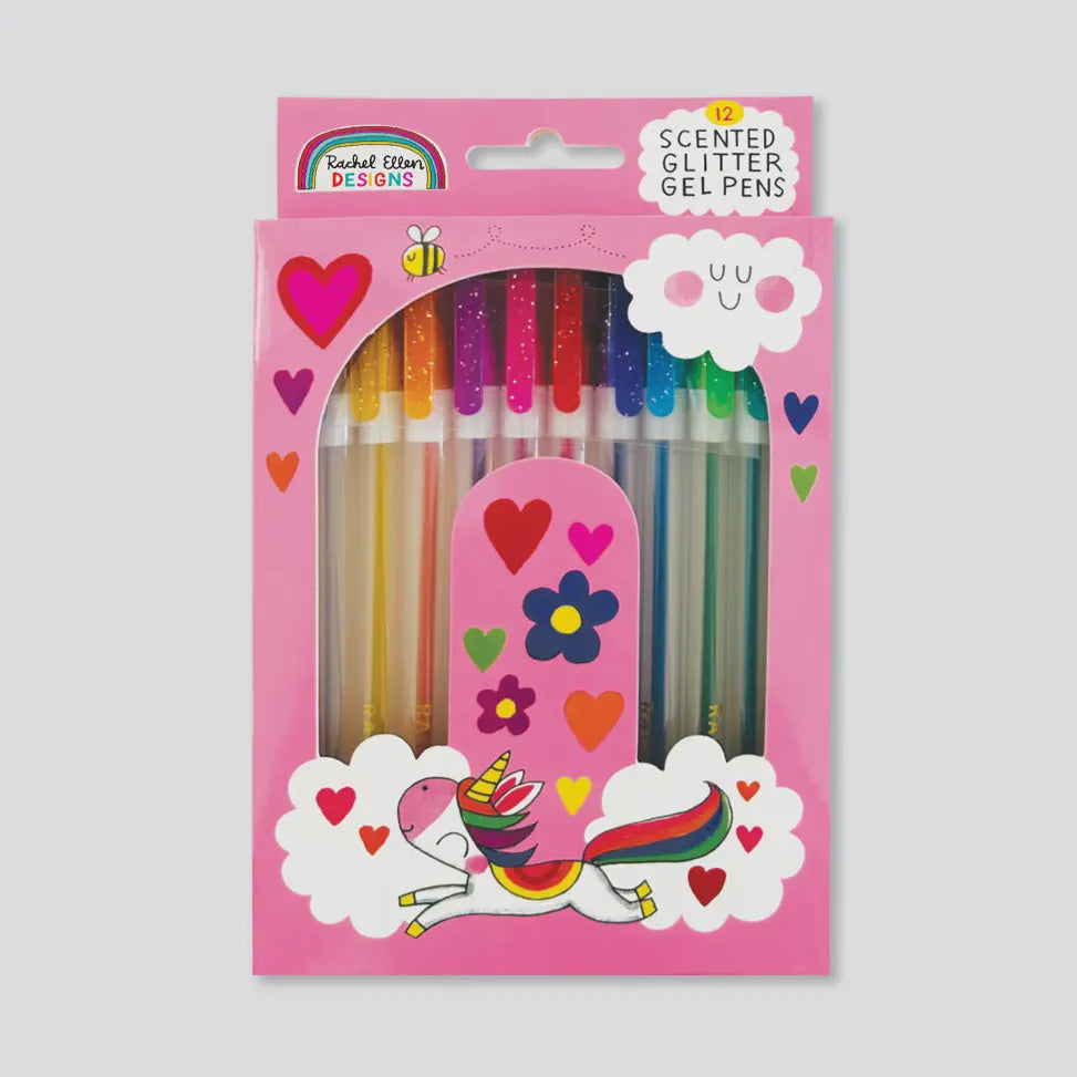 Scented Glitter Gel Pens - Unicorn & Rainbow