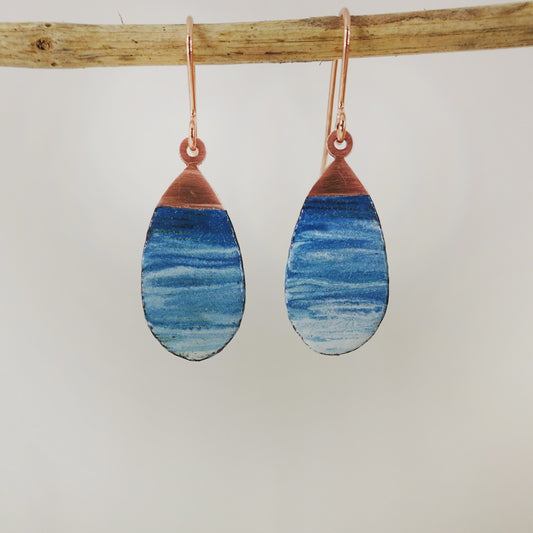 Enamel Ombre Style Earrings in Turquoise