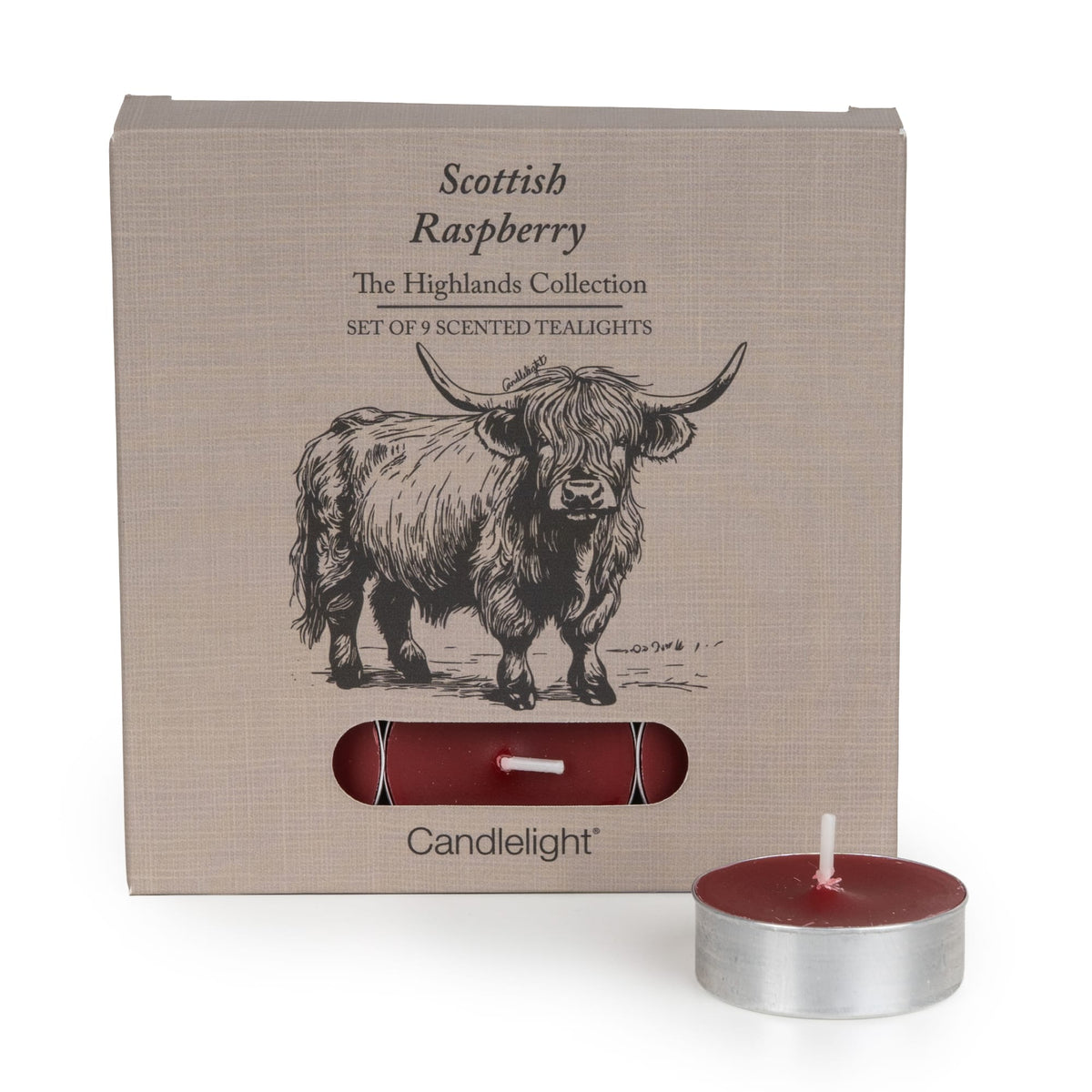 Scottish raspberry set of 9 tealights