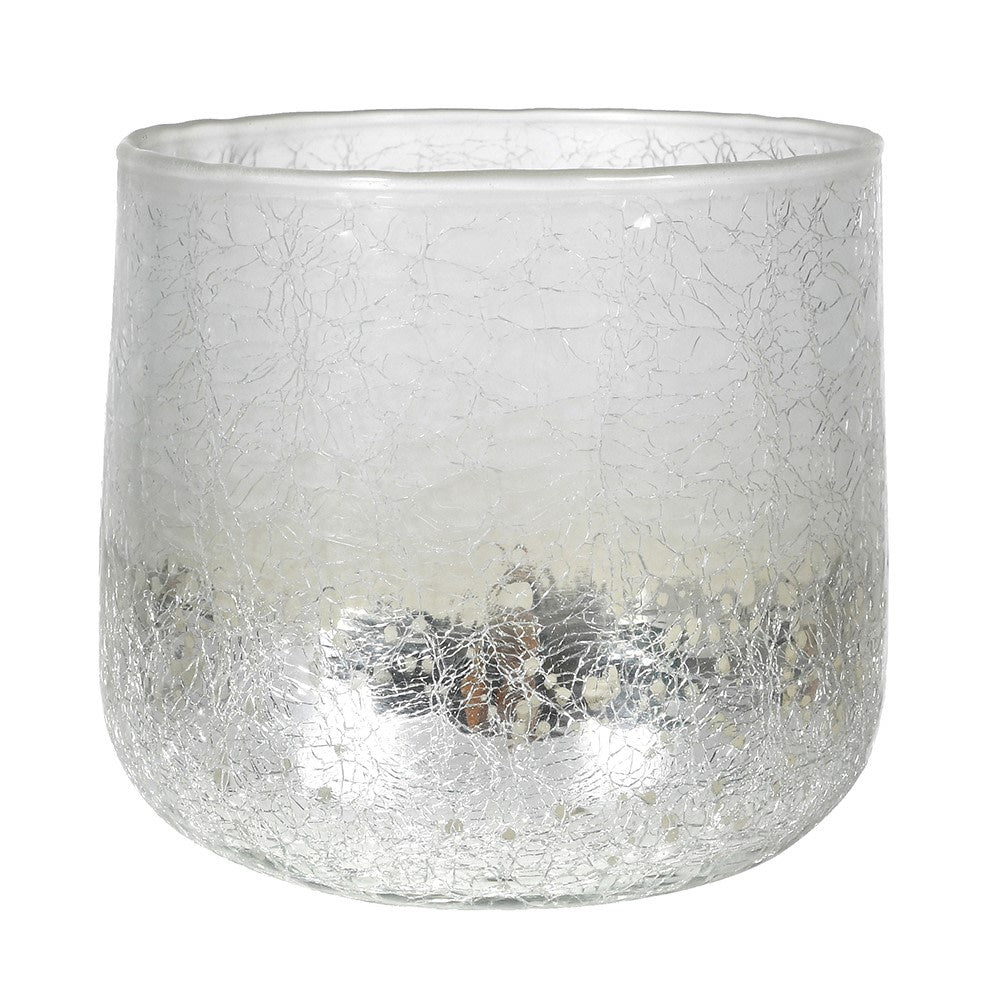 CRACKLED SILVER VOTIVE