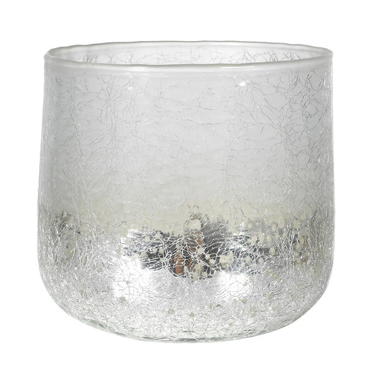 CRACKLED SILVER VOTIVE