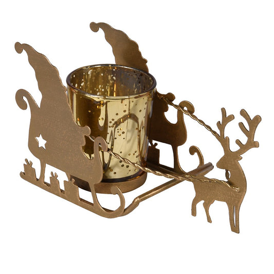 Santa Sleigh Candle Holder