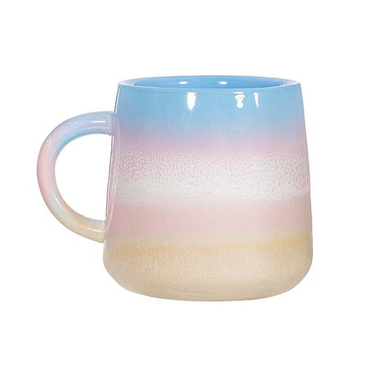 Stoneware mug - blue & pink