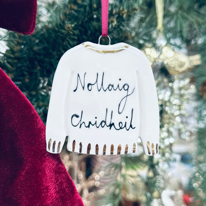 Ceramic Christmas Jumper Decoration - Gaidhlig