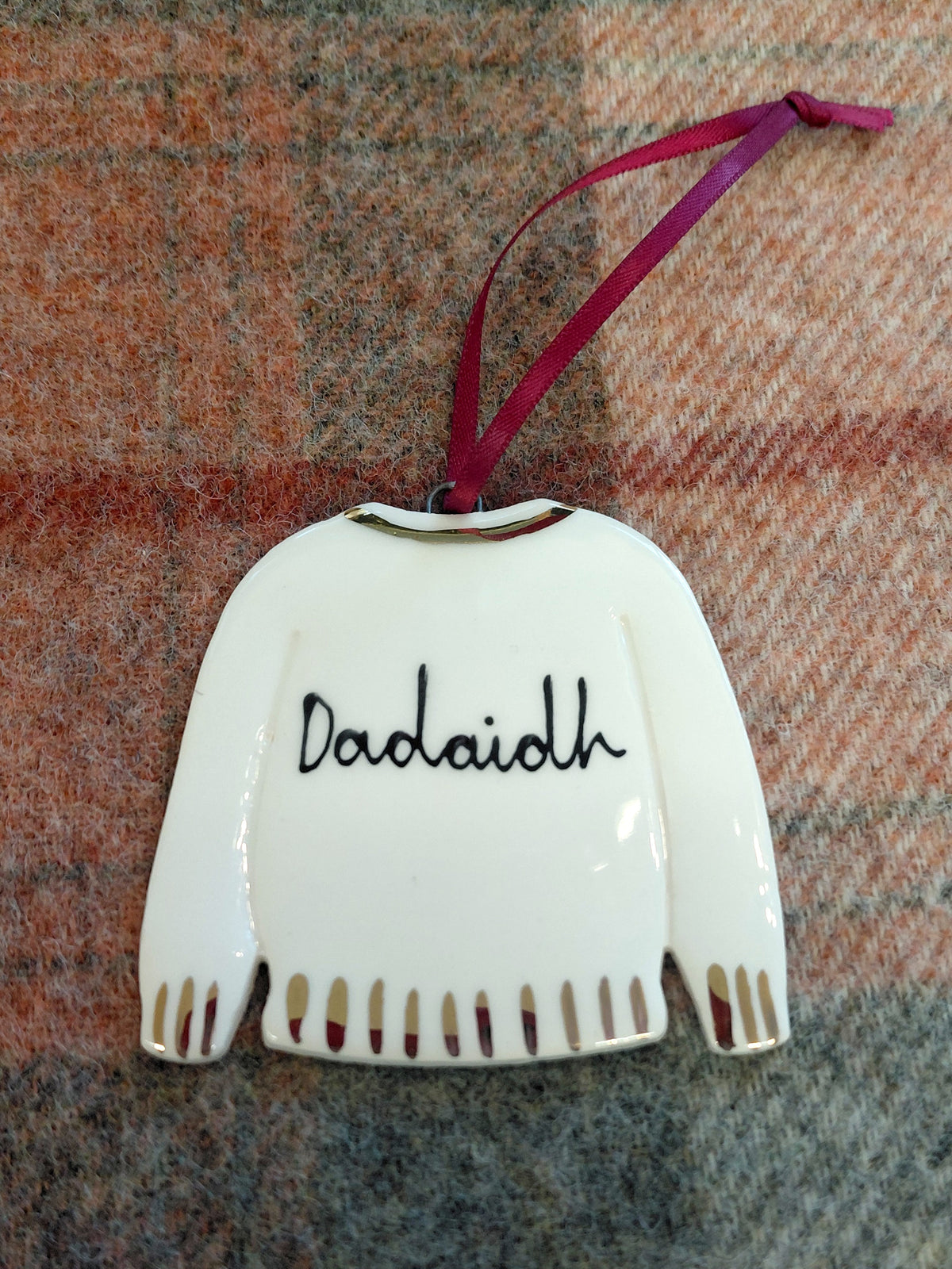 Ceramic Christmas Jumper Decoration - Gaidhlig
