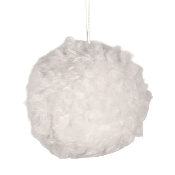 Fluffy white snow drop Christmas bauble