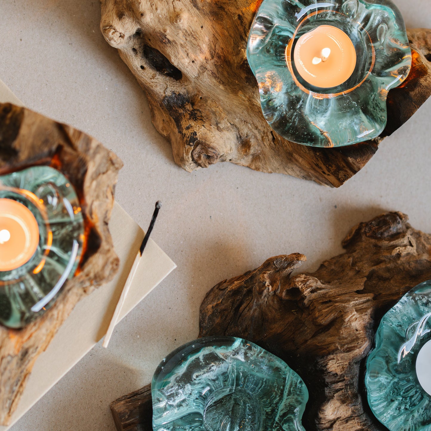 Drift wood candle holder - single