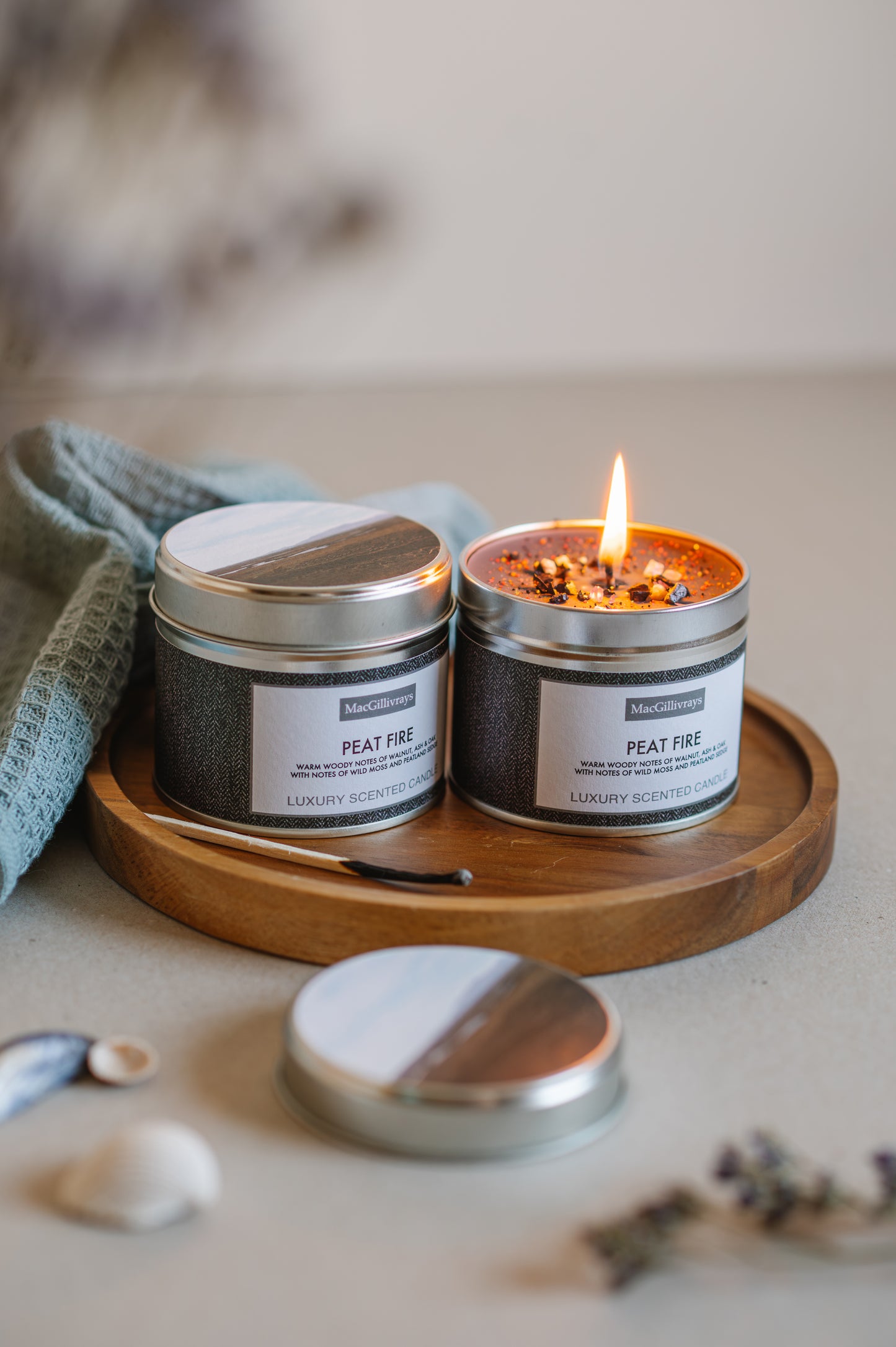 Peat fire - Hebrides by MacGillivray custom candle tin