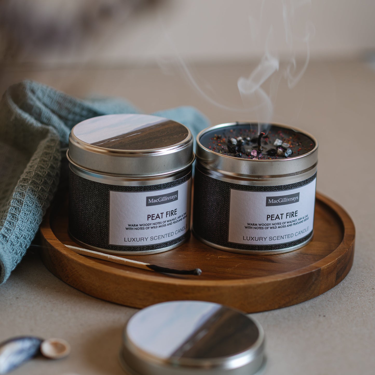Peat fire - Hebrides by MacGillivray custom candle tin