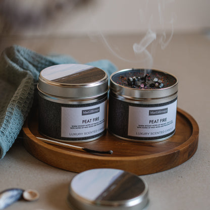 Peat fire - Hebrides by MacGillivray custom candle tin