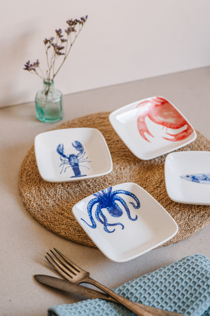Marine life saucers - set of four