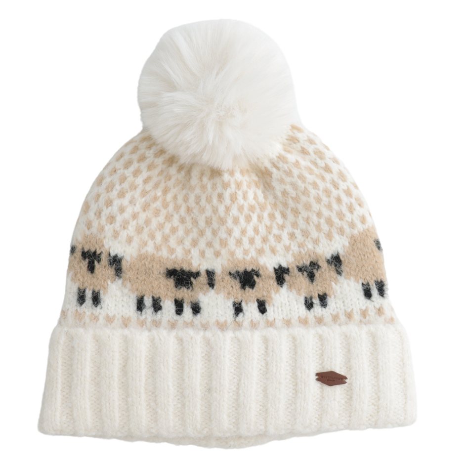 Neutral sheep bobble hat