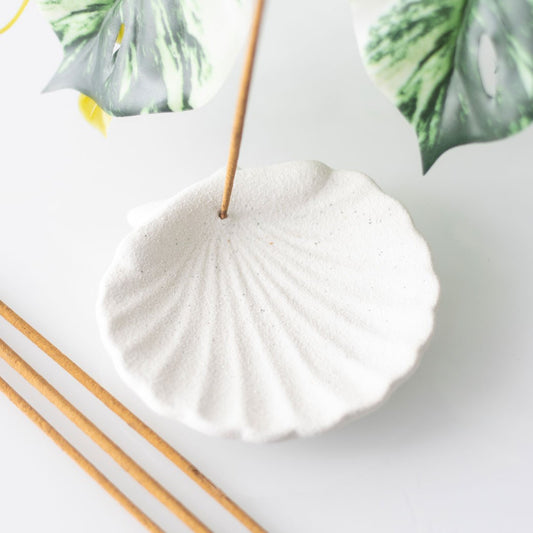 Scallop shell incense stick holder