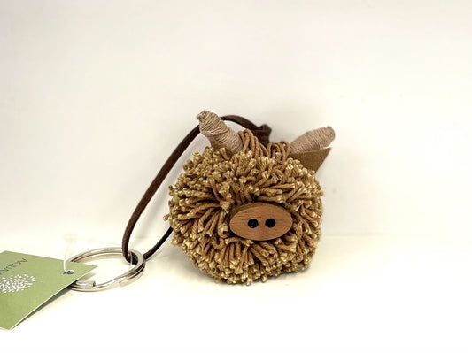 Moo Keyring - Brown