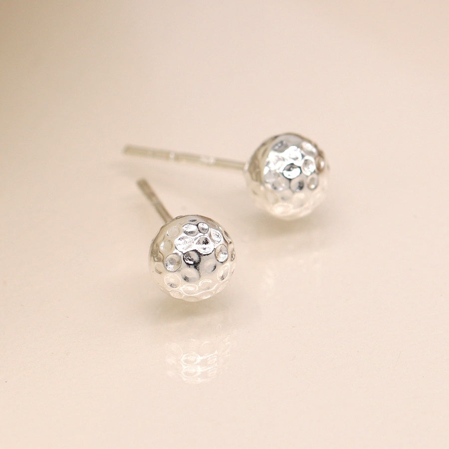 Sterling silver hammered ball studs