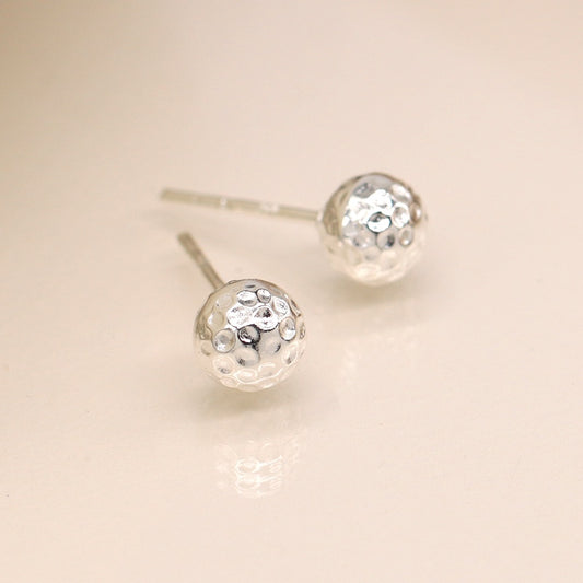 Sterling silver hammered ball studs