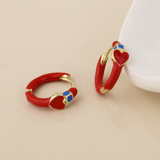Soda heart huggie waterproof earrings