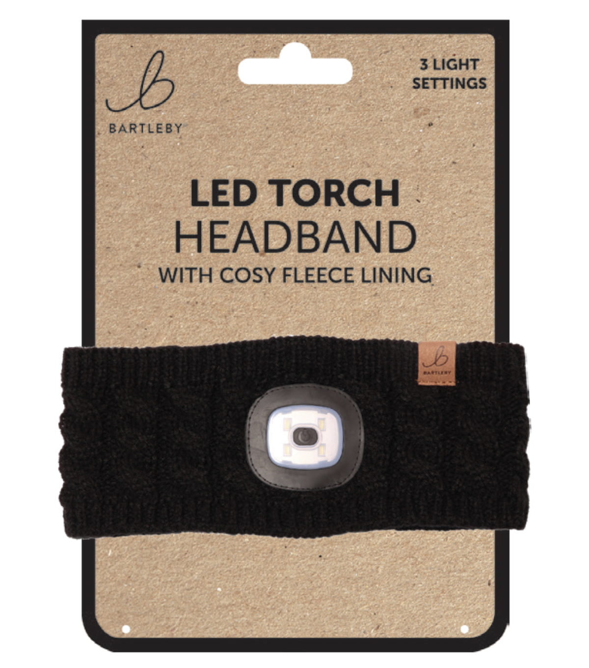 Ladies Knit Headband With Light - Black