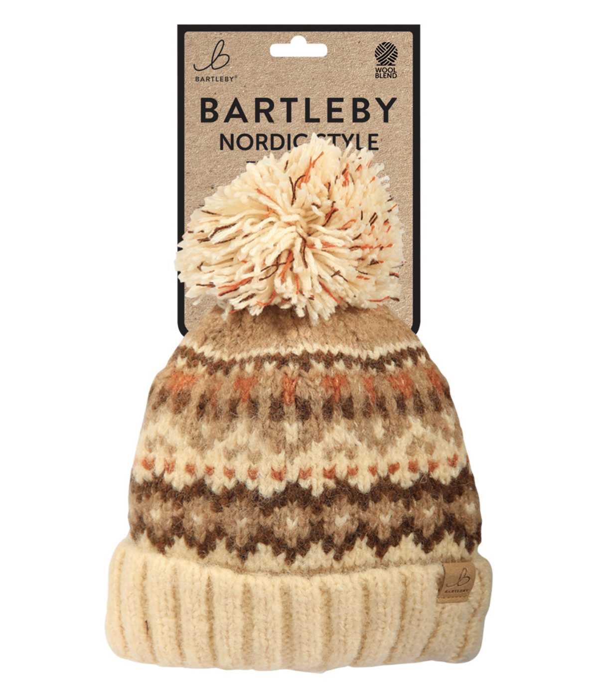 Ladies bobble hat - nordic, knitted