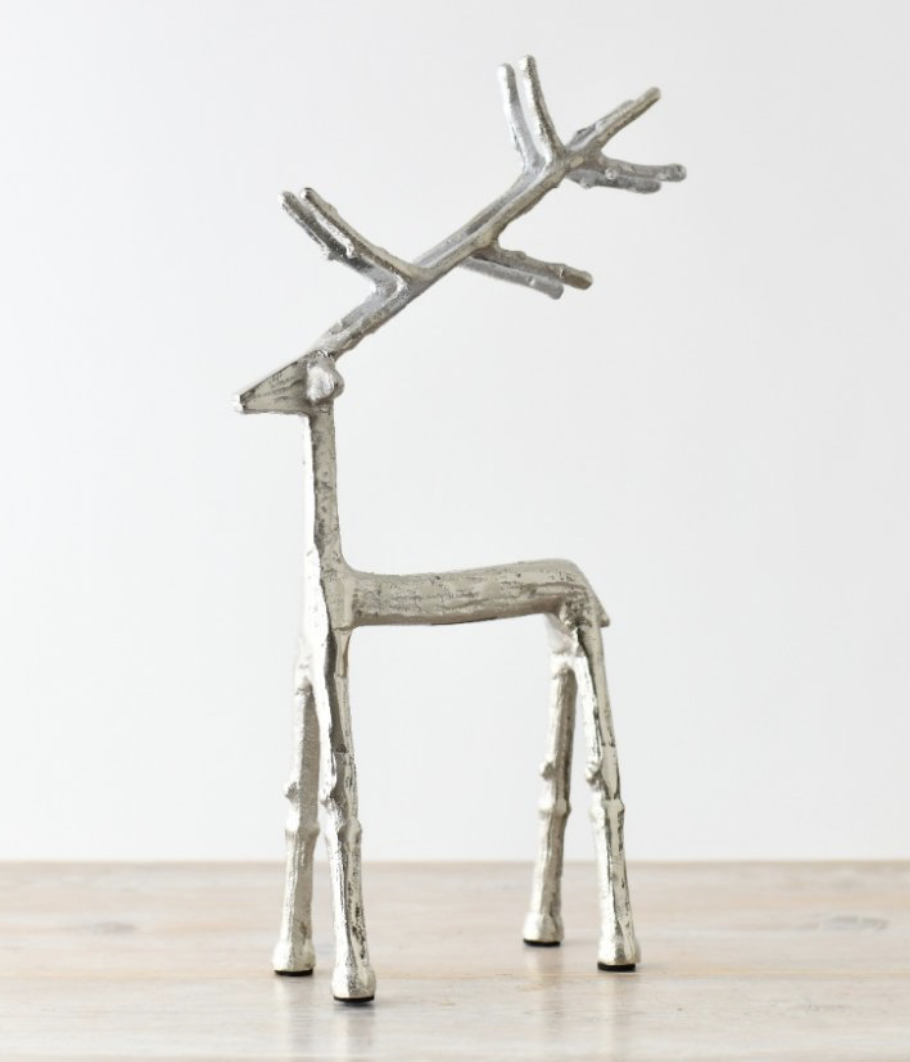 Silver Aluminium Reindeer 20x08x35cm