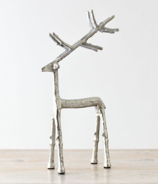 Silver Aluminium Reindeer 20x08x35cm