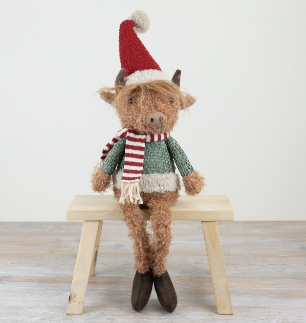 Fabric sitting long leg Highland cow