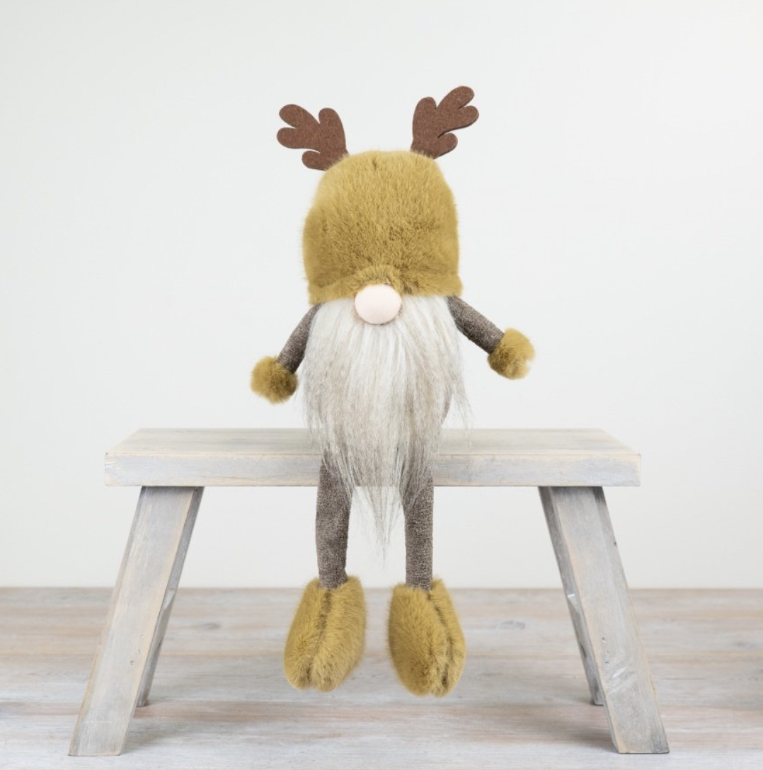 Fabric sitting gnome with long legs
