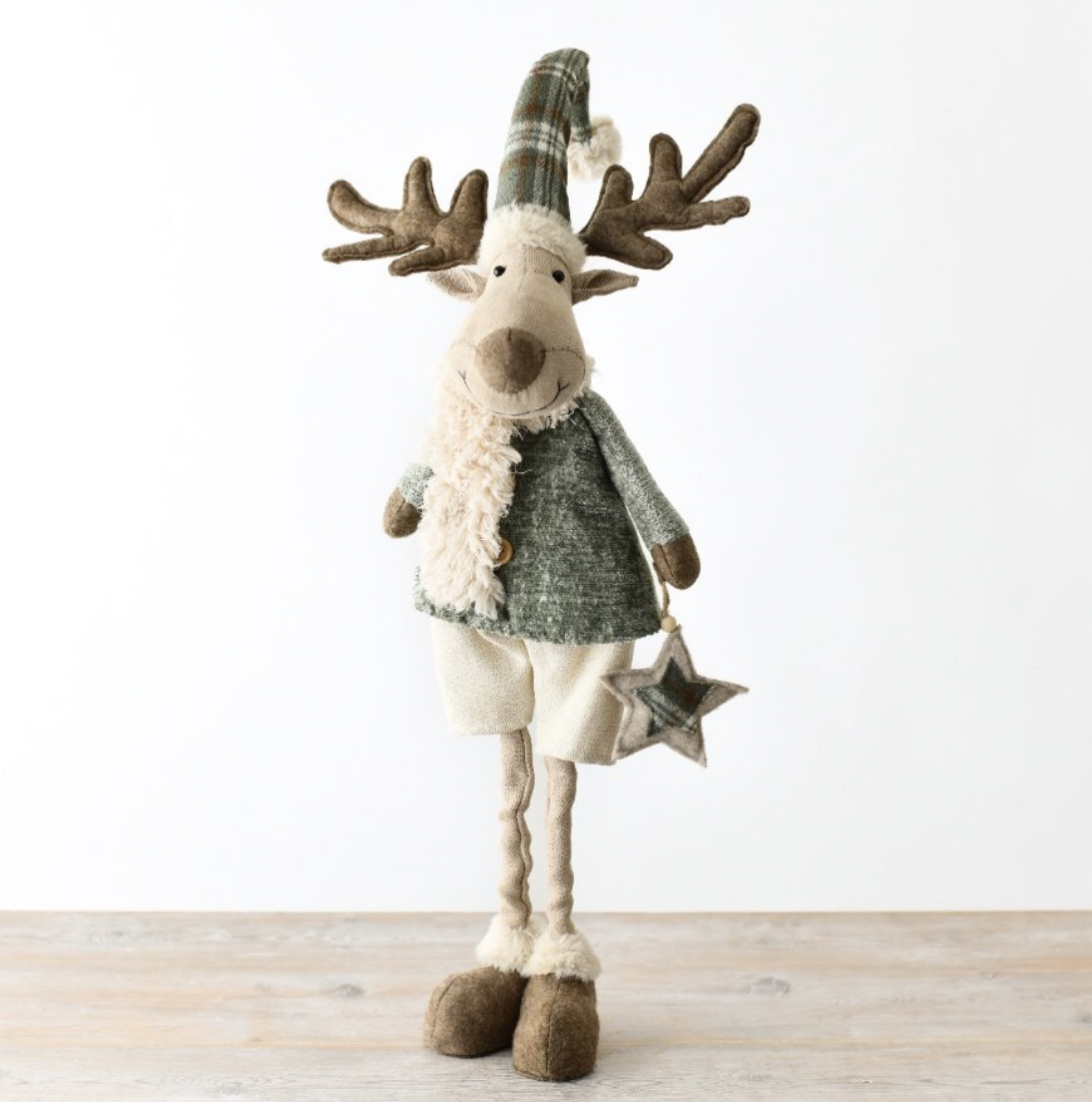 Fabric standing moose with long legs
