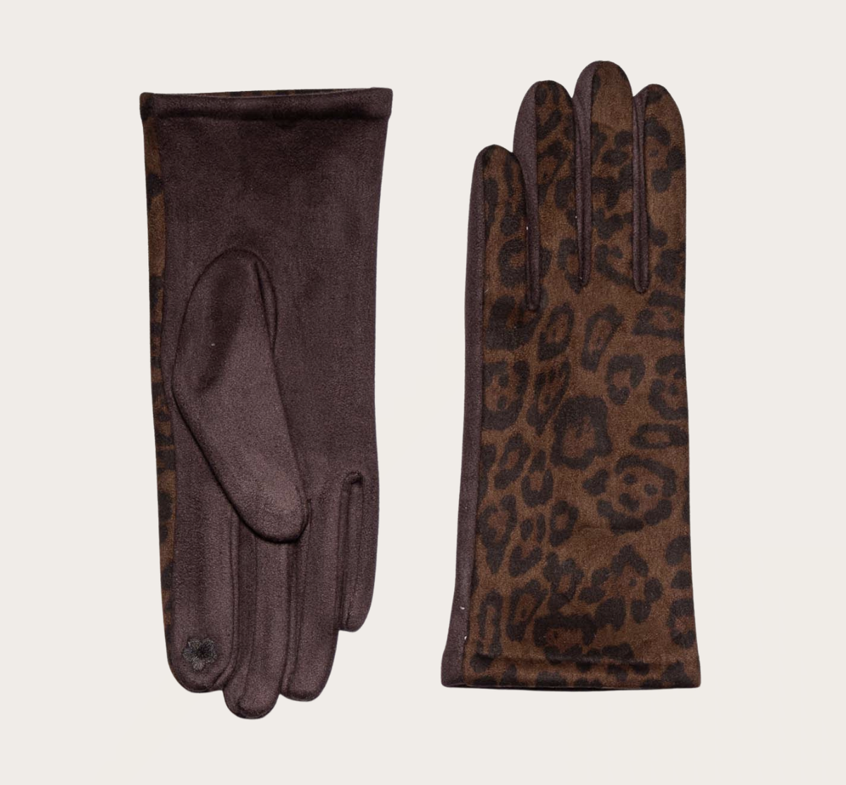 Animal print glove touch screen chocolate