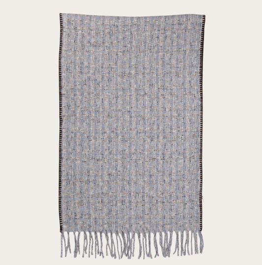 Scarf cozy scarf with blanket edge blue