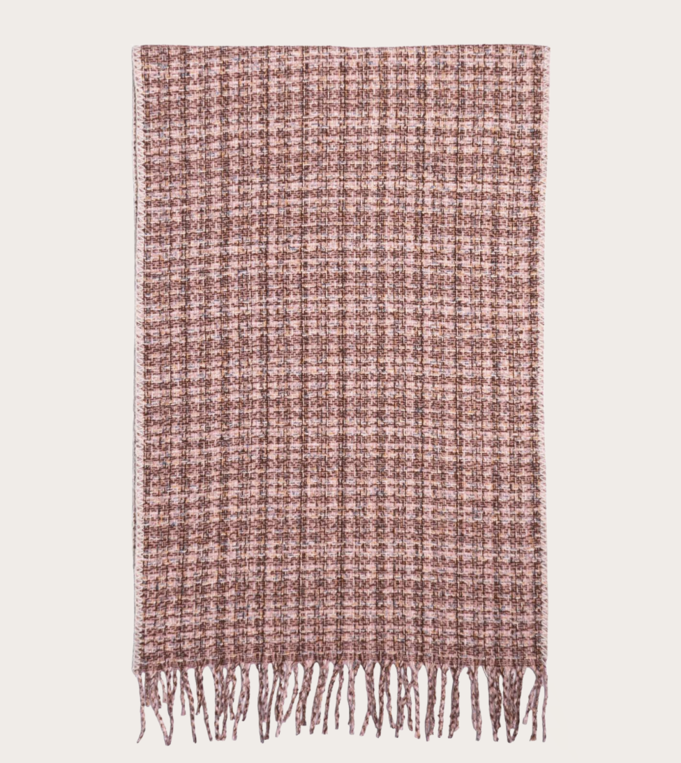Scarf cozy scarf with blanket edge pink
